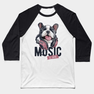 Music & dog Baseball T-Shirt